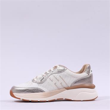 Hispanitas Loto Laced Trainer - White Gold